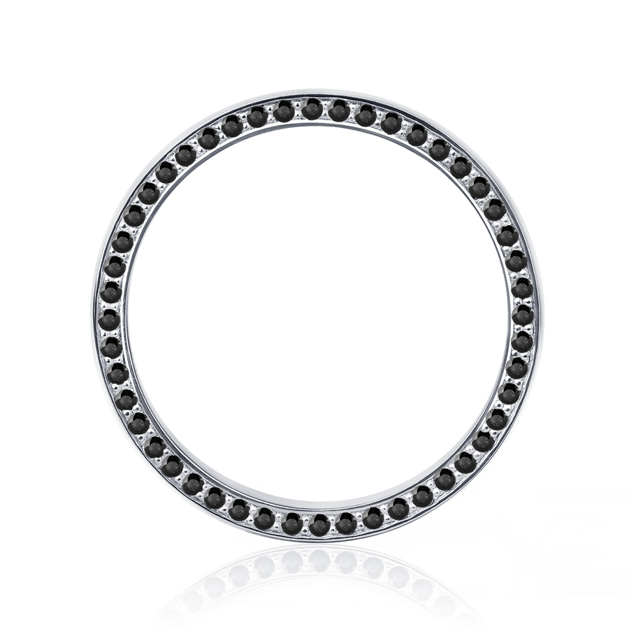 Платиновое обручальное кольцо с черными бриллиантами ПК-129Ч-01 Платиновая Лаборатория фото 3
