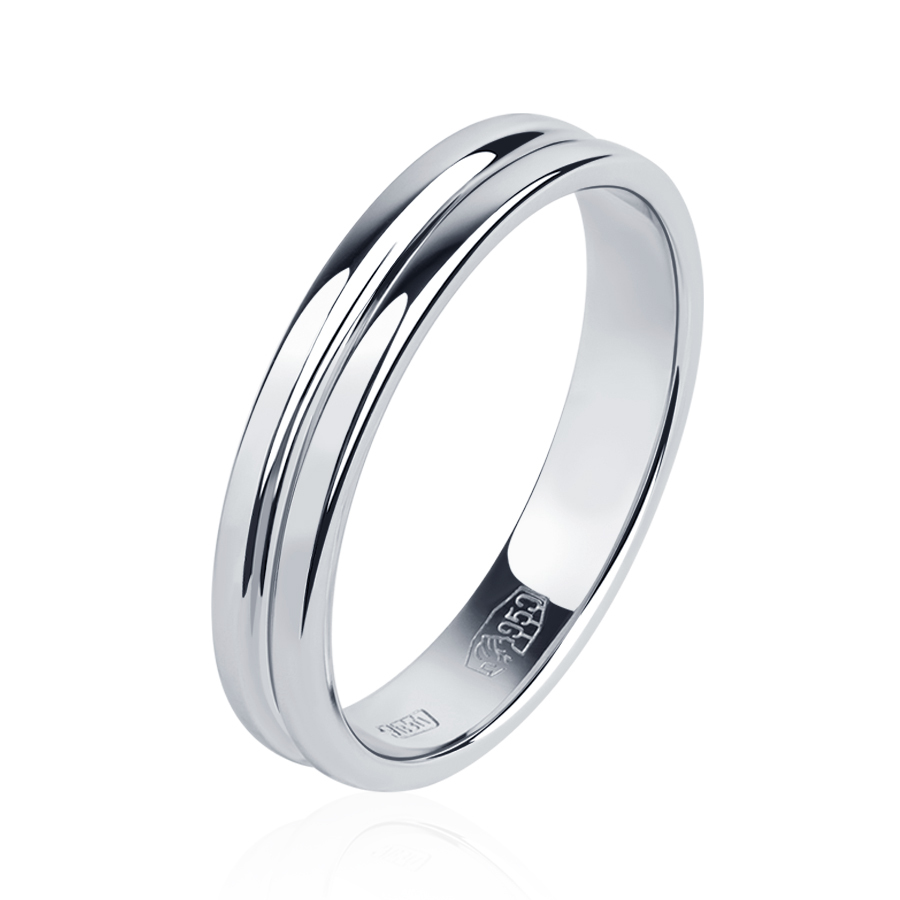Мужское обручальное кольцо из платины ПК-135-00 Platinum Lab фото 1