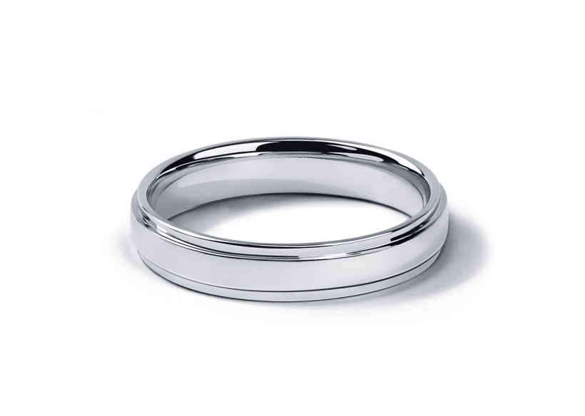 Гладкое обручальное кольцо из платины ПК-144-00 Platinum Lab фото 2