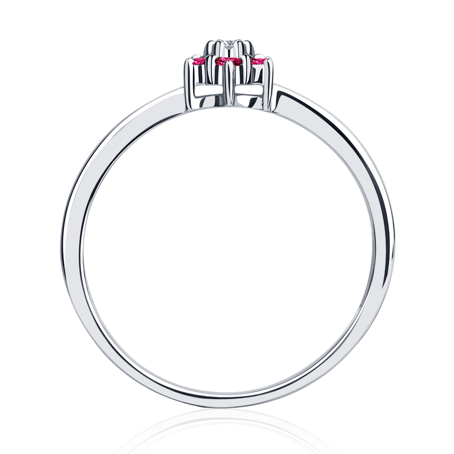 Оригинальное кольцо из платины с рубинами и бриллиантом ПК-205Р-01 Platinum Lab фото 3