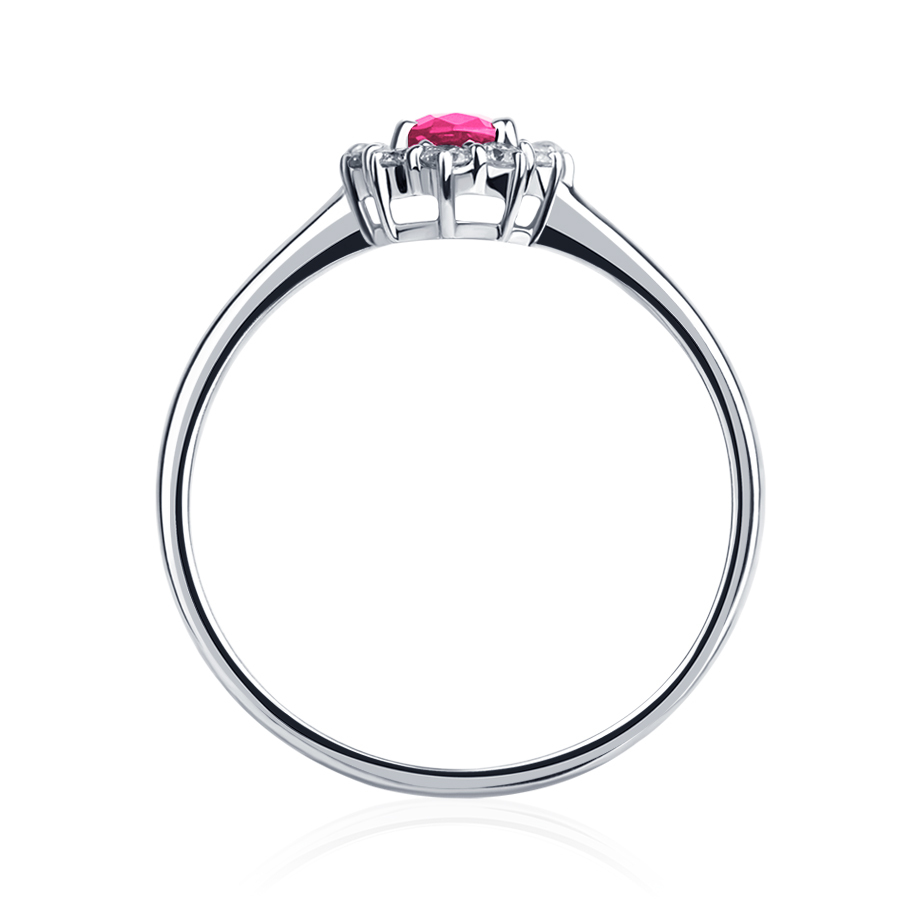 Кольцо для женщины из платины с рубином и бриллиантами ПК-206Р-01 PlatinumLab фото 3