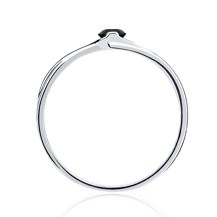 Необычное помолвочное кольцо из платины с черным бриллиантом ПК-209Ч-01 Platinum Lab фото 3