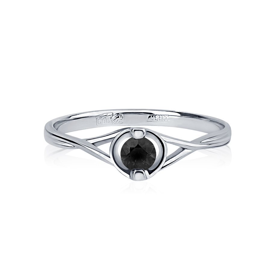 Помолвочное кольцо с черным бриллиантом из платины ПК-209Ч-01 Платиновая Лаборатория фото 2