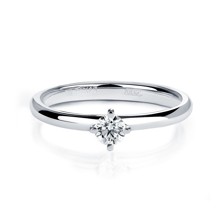 Женское помолвочное кольцо из платины с бриллиантом ПК-009-01 Platinum Lab фото 2